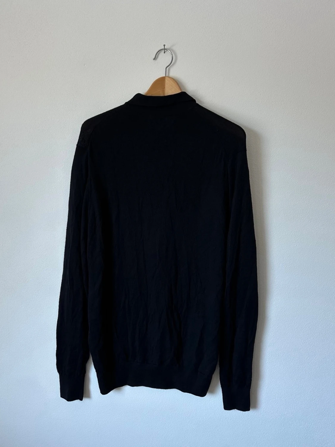 Svart långärmad pikétröja Uniqlo - 1