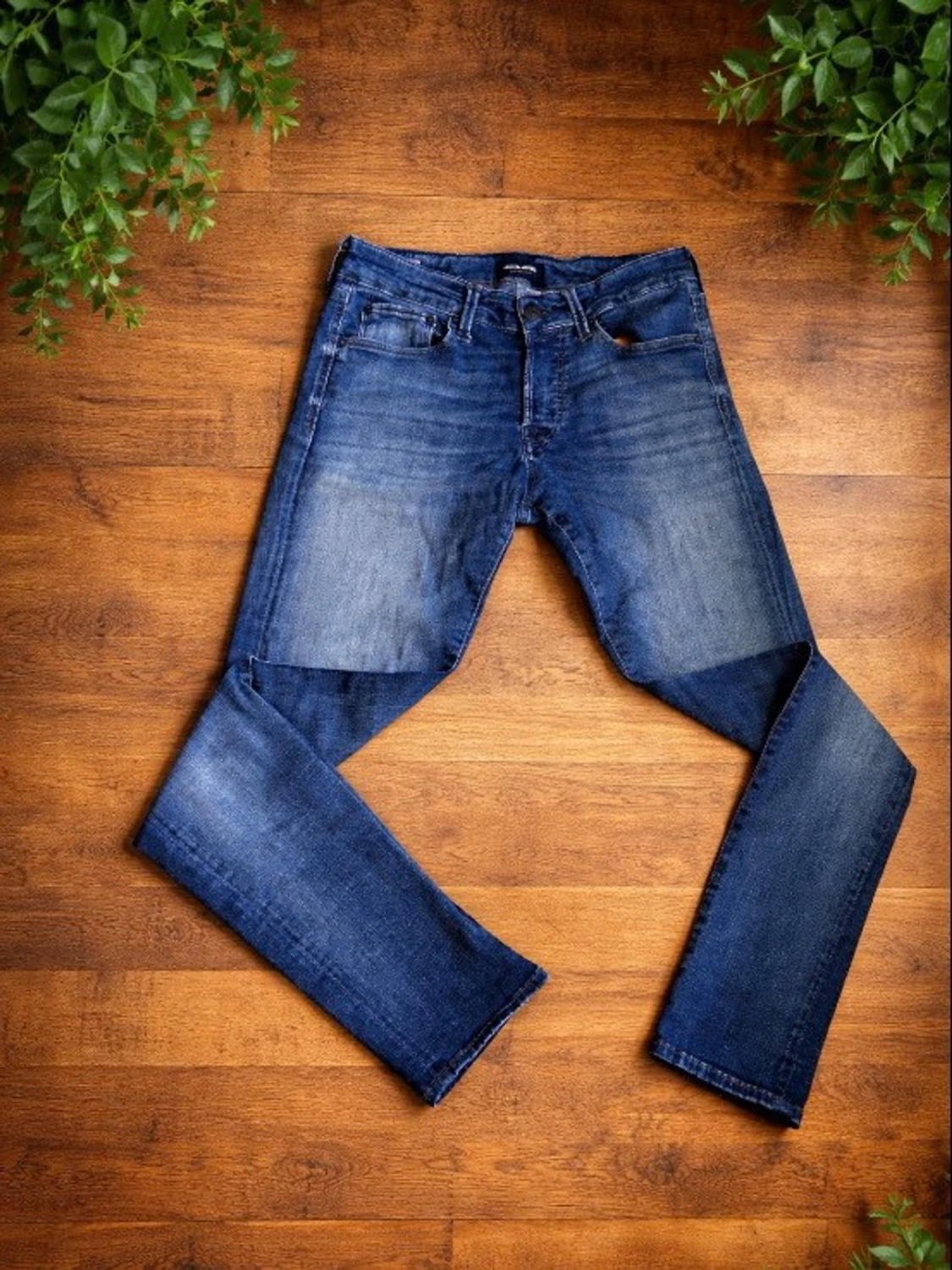 Blå raka jeans från Jack&Jones 