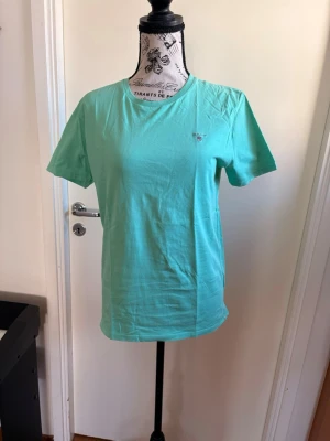 Turkos t-shirt från GANT - Fräsch turkos t-shirt från GANT med klassisk rund hals och diskret broderad logga på bröstet. T-shirten är enkel och stilren, perfekt till jeans eller shorts. Tillverkad i mjuk bomull för en skön känsla. Passar till 13-14 år