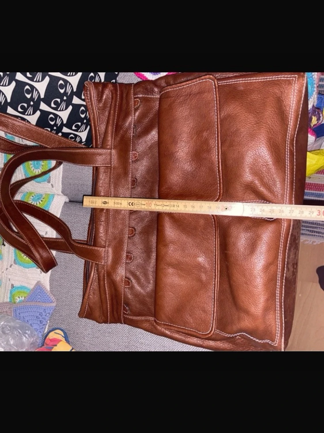 Slouchy vintage brown leather bag - 6