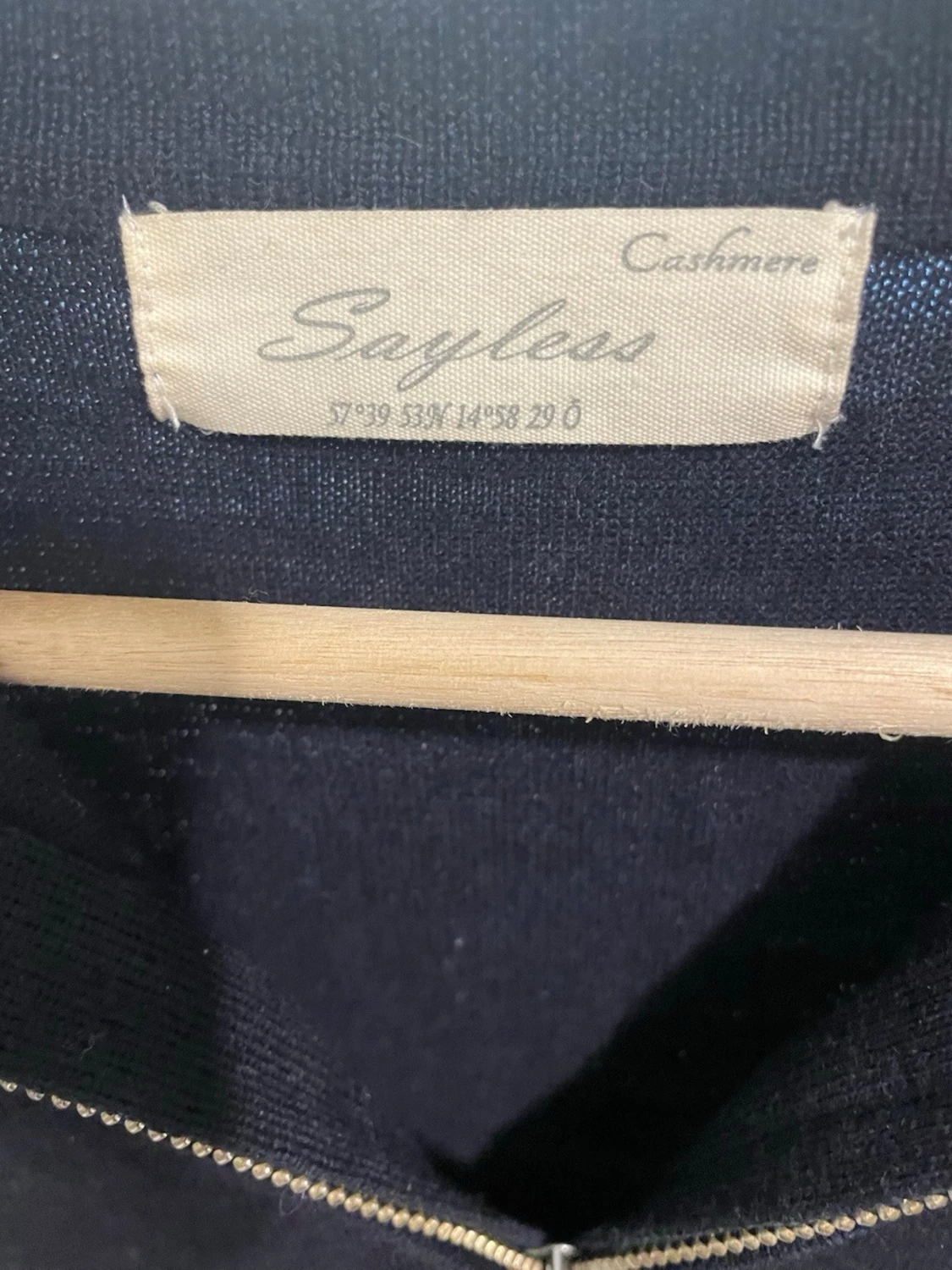 Mörkblå cashmere Zip Sayless - 4