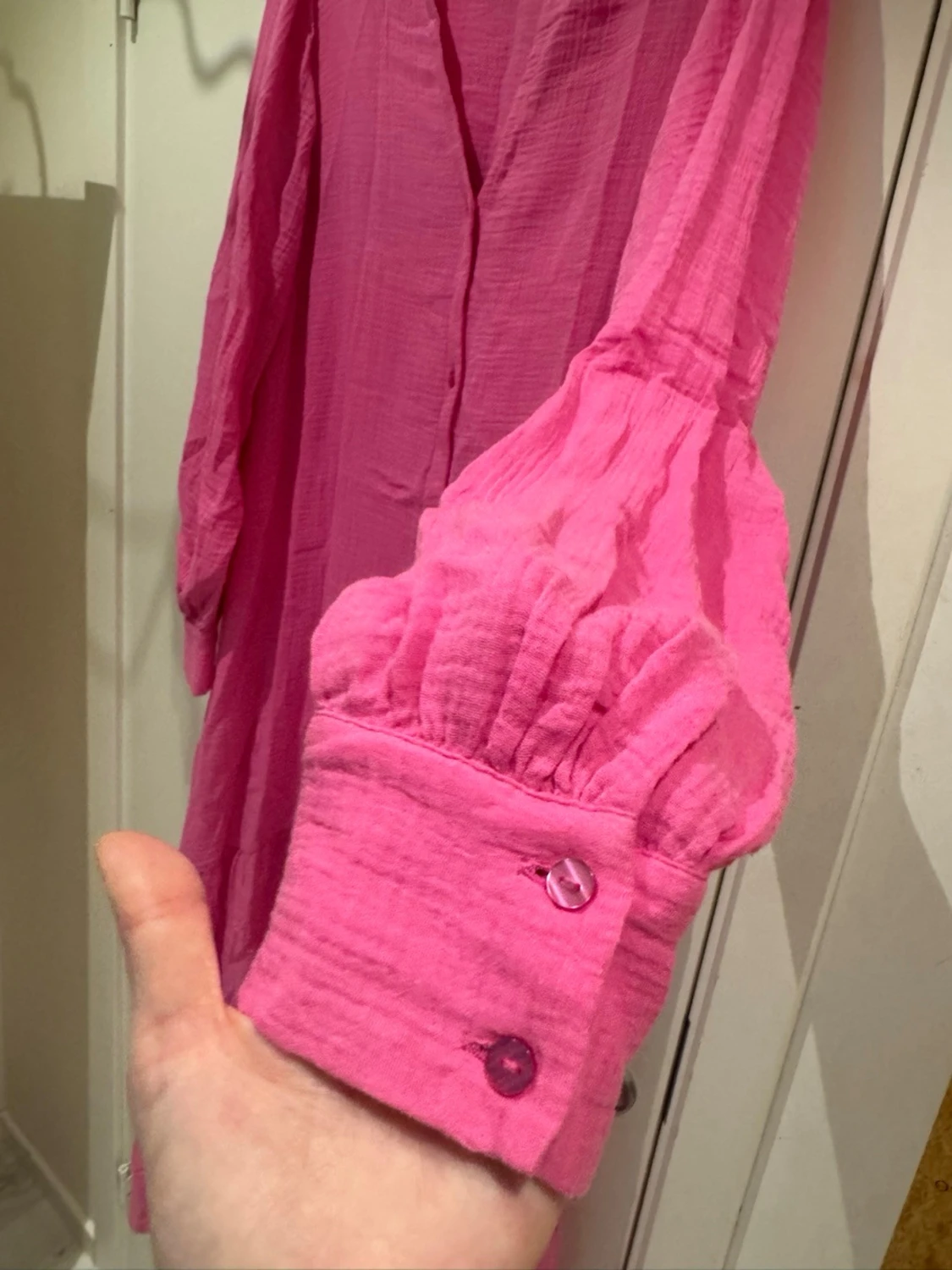 Ny! Rosa maxiklänning med knappar - 1