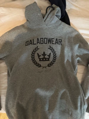 Grå hoodie från Galagowear - Snygg grå hoodie från Galagowear med stor logga och krona på bröstet samt texten 'Since 2007'. Klassisk passform med huva och ribbade muddar. Perfekt för dig som gillar streetwear och vill ha en enkel men stilren look.