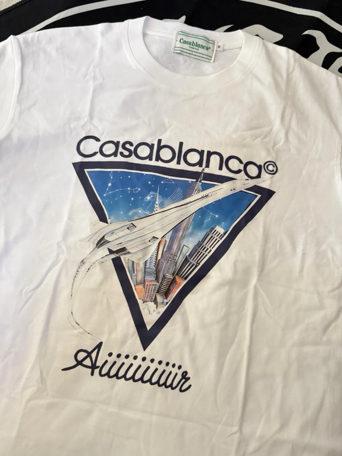 Casablanca white and blue t shirt - 1
