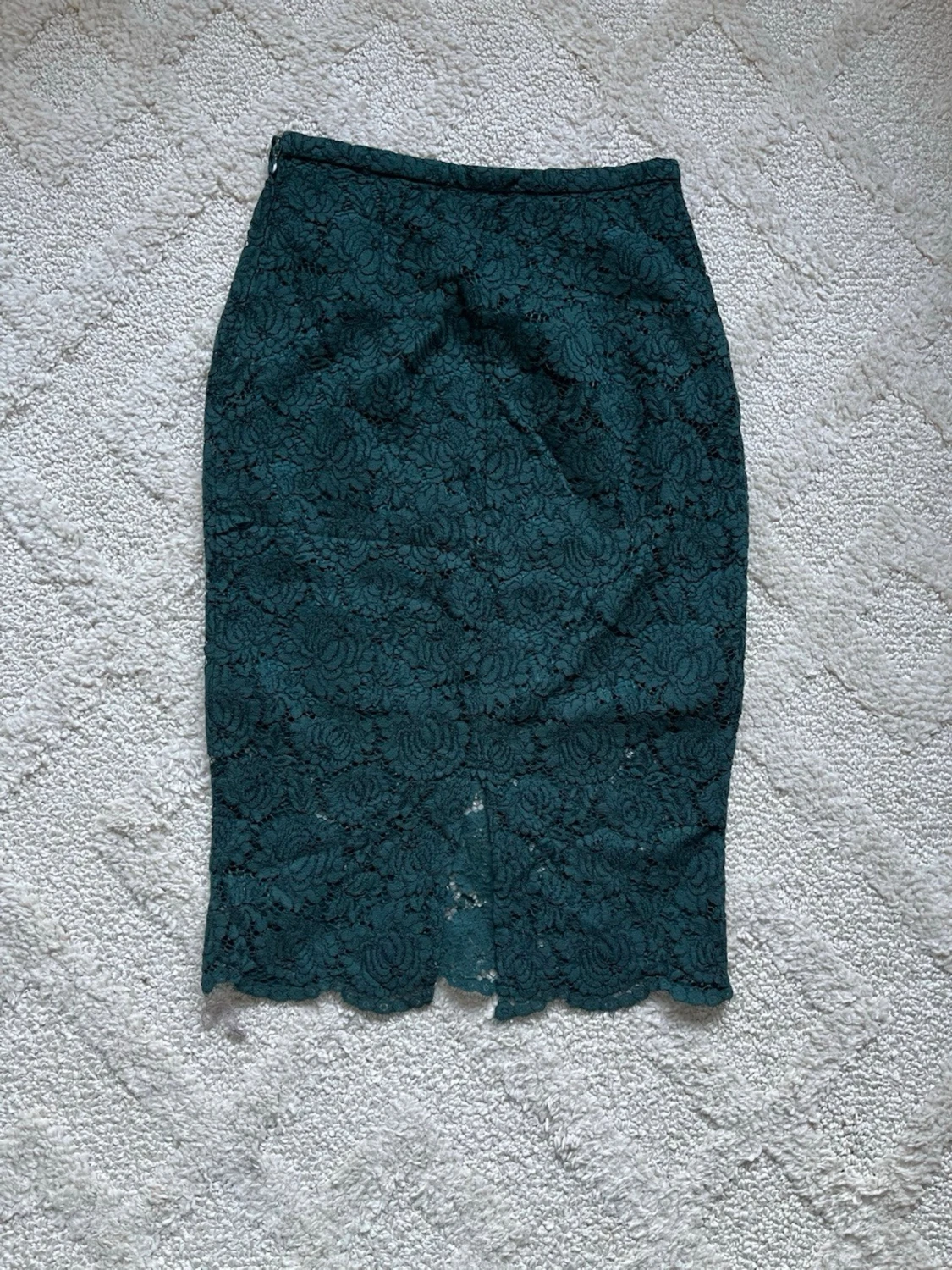 Grön spetskjol med blommönster - 3