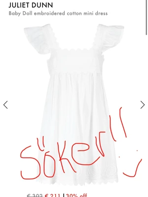 SÖKER‼️ - SÖKER denna Juliet Dunn vita klänning i storlek 1 eller 2. Skriv gärna till mig om du har den o kan tänka dig sälja💕💕