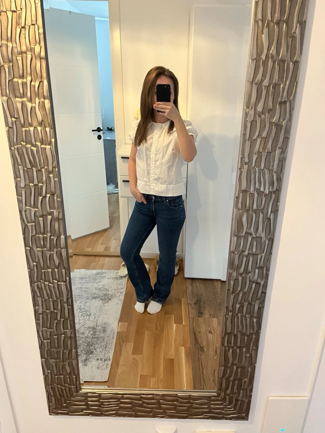 Blå bootcut jeans med låg midja - 2