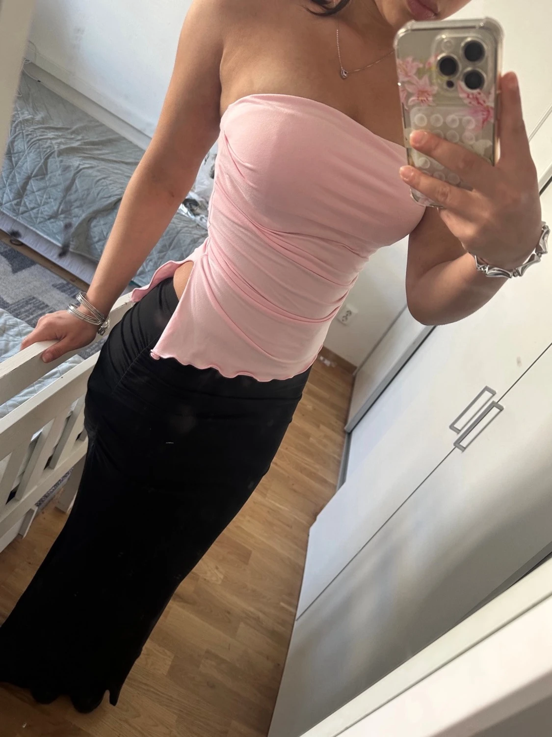 Ljusrosa bandeau tubtopp - 2