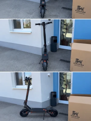  Kukirin G4 elscooter svart - Säljer en svart elscooter av modellen Kukirin G4 från . Scootern har robust ram, bred fotplatta och stora luftfyllda däck. Detaljer i orange och tydlig logga på sidan. Perfekt för snabba transporter i stan eller till skolan.