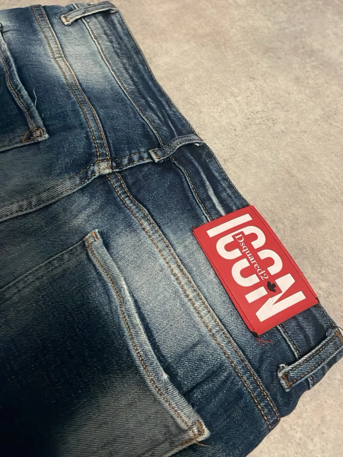 Dsquared2 blå skinny jeans med färgstänk - 3