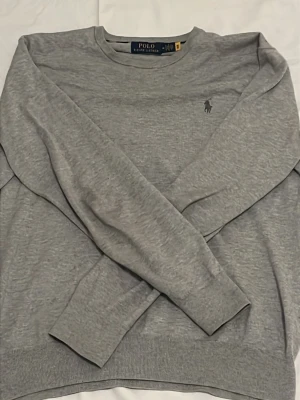 Grå sweatshirt från Polo Ralph Lauren - Klassisk grå sweatshirt från Polo Ralph Lauren med rund halsringning och diskret broderad logga på bröstet. Tröjan har långa ärmar och ribbade muddar vid ärmslut och nederkant. Perfekt för en avslappnad och stilren look.