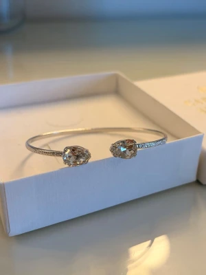 Caroline Svedbom Petite Drop Bracelet - Snyggt armband från Caroline Svedbom i silverfärg med två stora, droppformade kristaller i båda ändar. Armbandet är tunt och elegant med små gnistrande stenar längs bandet. Perfekt för dig som gillar bling och vill sticka ut lite extra. Fick det i studentpresent men hade ett likadant sen innan.