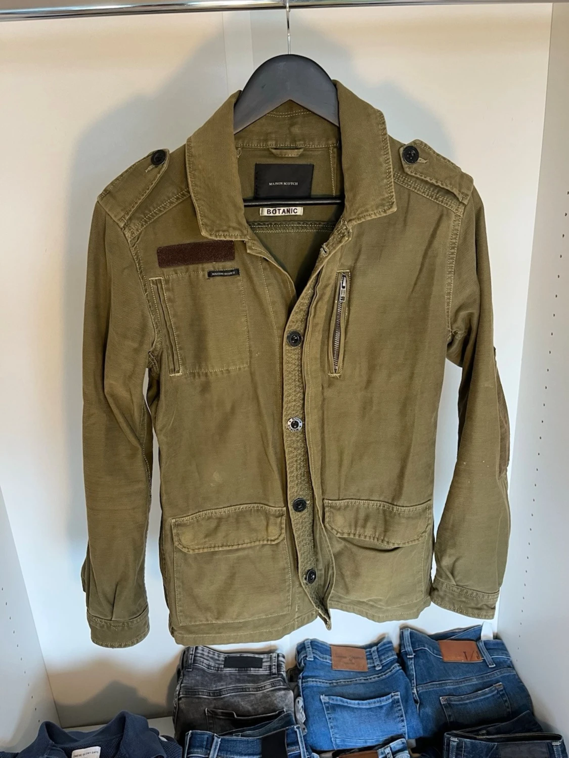 Olivgrön utilityjacka med fickor - 3