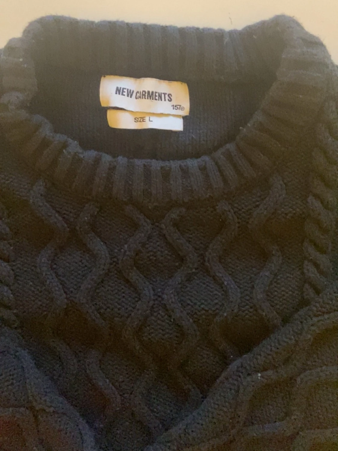 Svart kabelstickad tröja New Garments - 1