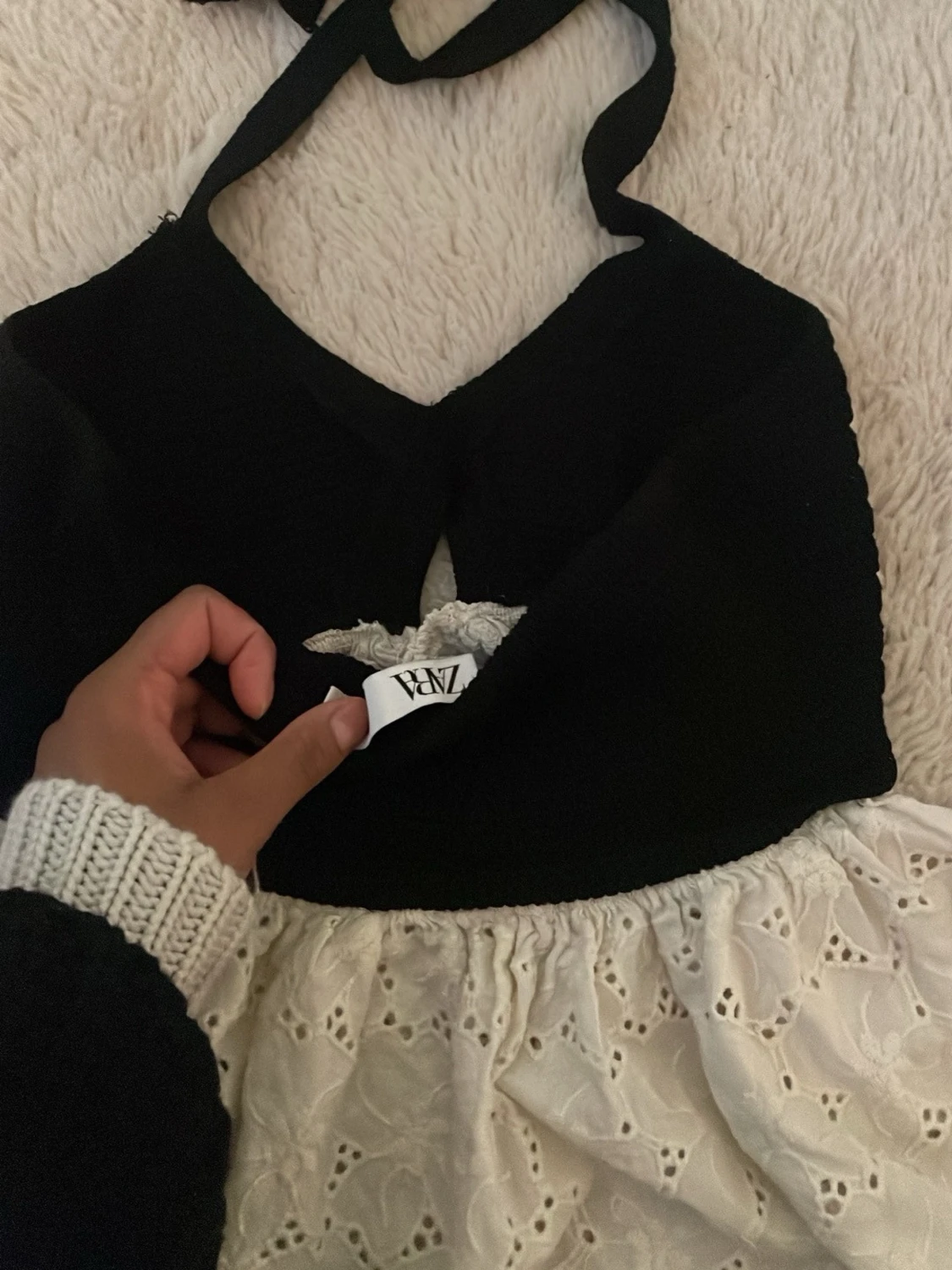 Svart och vit halterneck topp från Zara - 2