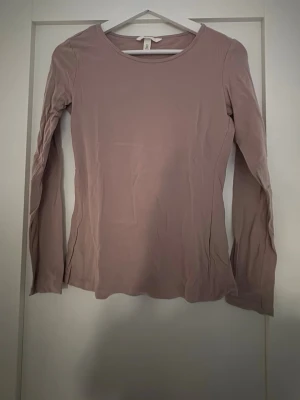 Rosa långärmad topp från H&M - En enkel och stilren rosa långärmad topp från H&M. Modellen har rund halsringning och är figurnära i passformen. Perfekt att matcha med jeans eller kjol för en clean look.