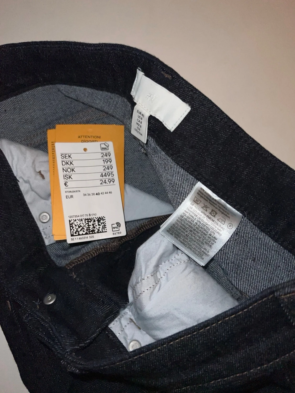 Skinny high waist jeans mörkblå - 3