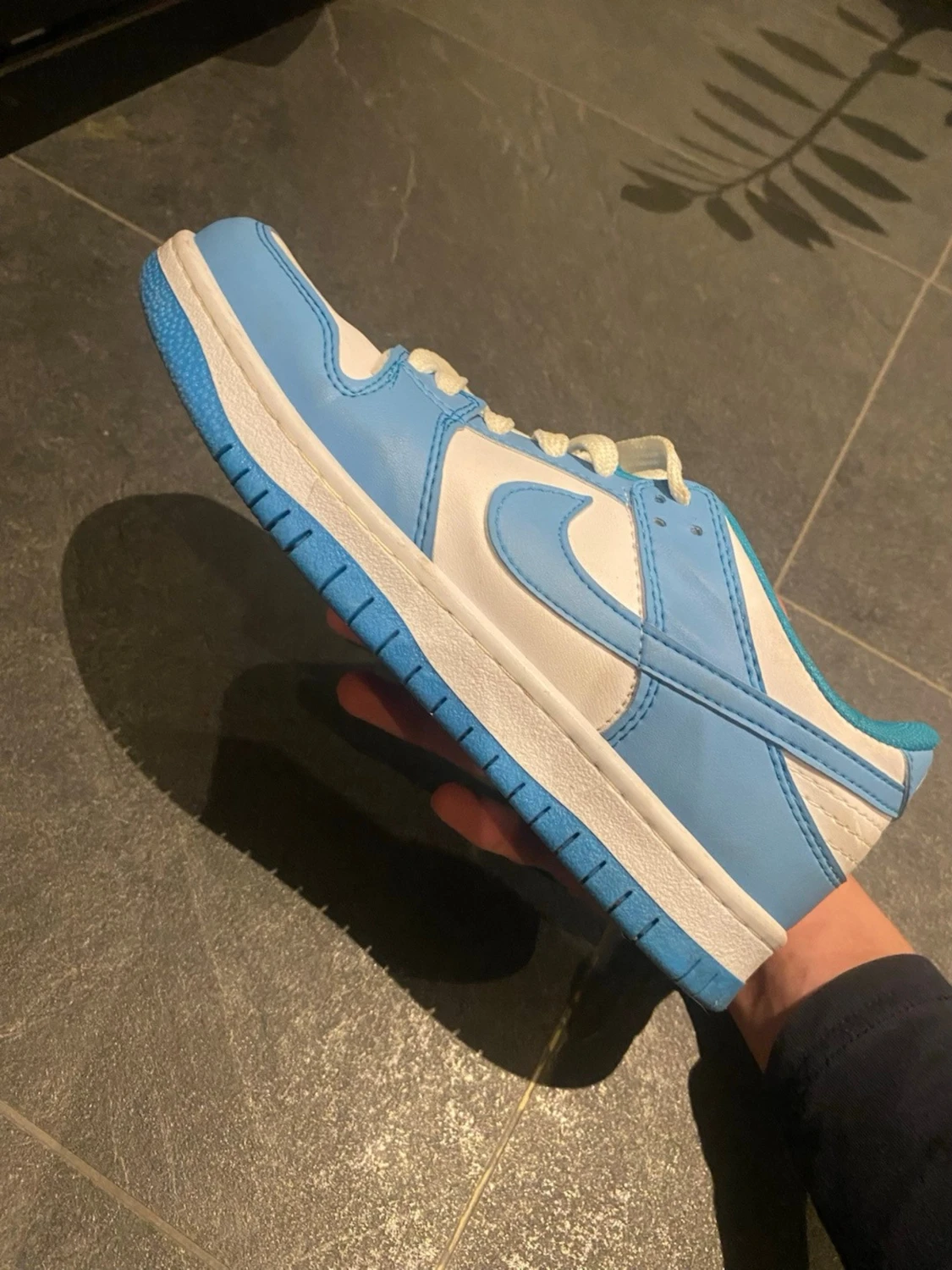Nike Dunk Low blå och vita sneakers