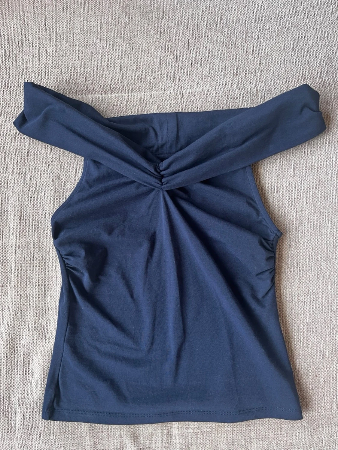 Mörkblå offshoulder topp - 1