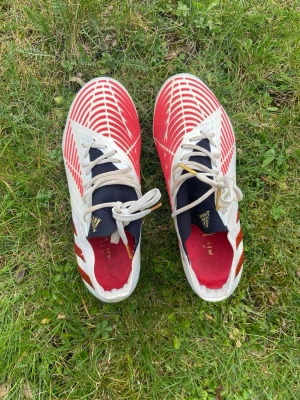 Adidas Predator Edge .1 FG – stl 39 1/3 – bra skick - Säljer mina Adidas Predator Edge .1 FG i storlek 39 1/3.  Nyligen rengjorda och i bra spelbart skick. Lite slitage finns (se bilder), främst under sulan och framtill, men inget som påverkar funktionen.  Skosnören är lite smutsiga men fungerar som de ska.  Väldigt sköna med bra grepp på naturgräs (FG). Nypris ca 2000 kr.  Pris: 549 (kan diskuteras vid snabb affär). Skriv för mer bilder, hör av dig!! 🤙 ⚽️🥅