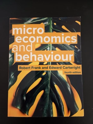 Microeconomics and behavior 2025 (4 upplaga) - In 2025, the book Microeconomics and Behavior written by Robert H. Frank was released. It is the 4th edition of the course book. It is written in English. The publisher behind the book is McGraw-Hill Education, which is based in New York.  2025 släpptes boken Microeconomics and behaviour skriven av Robert H. Frank. Det är den 4e upplagan av kursboken. Den är skriven på engelska. Förlaget bakom boken är McGraw-Hill Education som har sitt säte i New york.