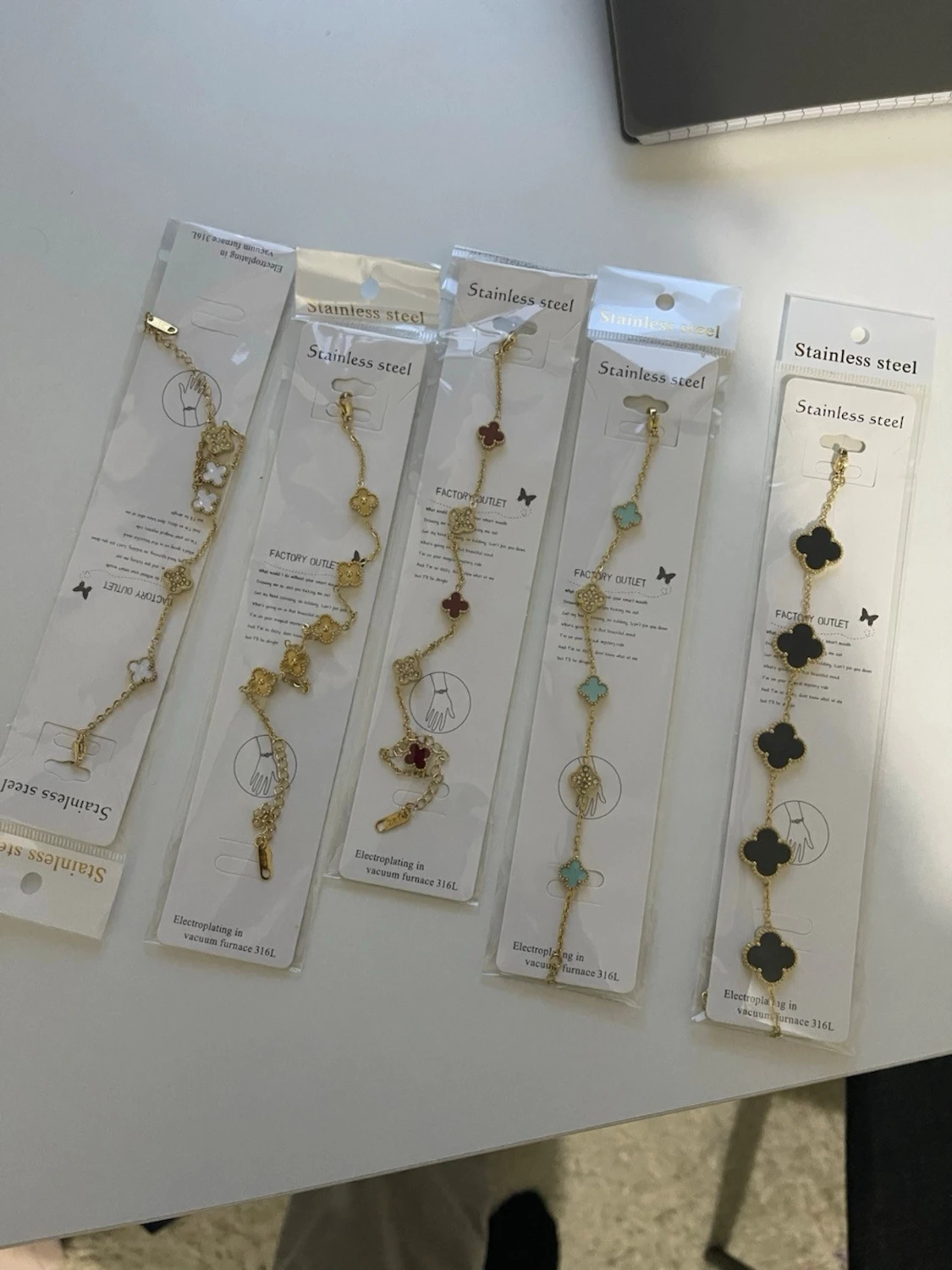 Armband i rostfritt stål, guldpläterade 18+5cm