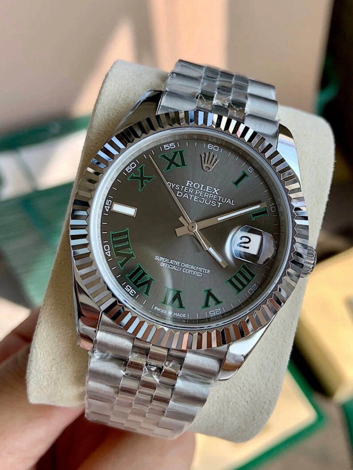 Rox Datejust silver klocka