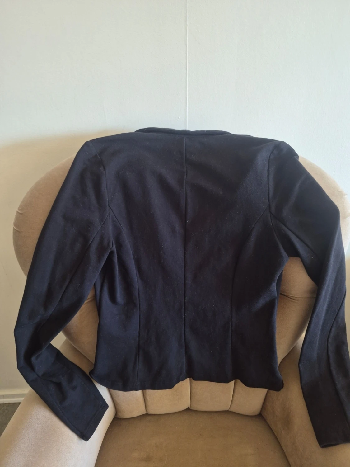 Svart figurnära bomull kavaj från Even&Odd stl M - 3