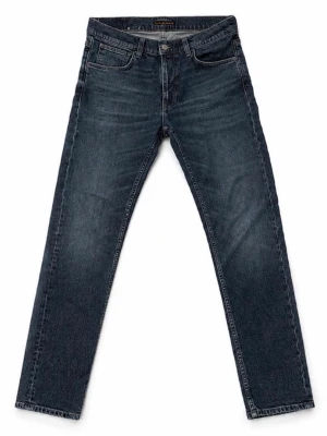 Mörkbgrå jeans från Nudie Jeans - Snygga mörkgrå jeans från Nudie Jeans med klassisk femficksdesign och raka ben. Jeansen har subtila slitningar och är tillverkade i bomull. Perfekt för dig som gillar en stilren och tidlös look.