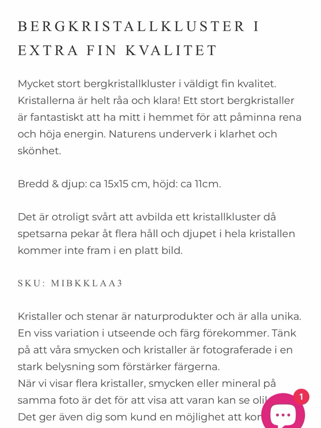 Bergkristall mineralsten Äkta  - 5