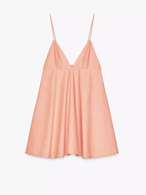 Zara sommarklänning  - Slutsåld trendiga orangea zara klänningen, använd 2 gånger på en utomlandsresa