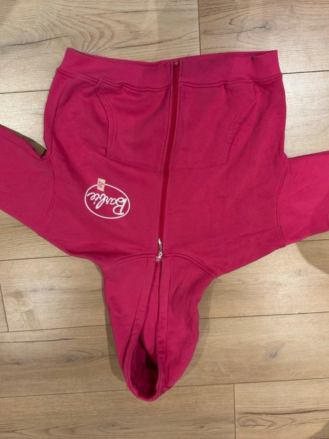 Rosa Barbie hoodie med dragkedja