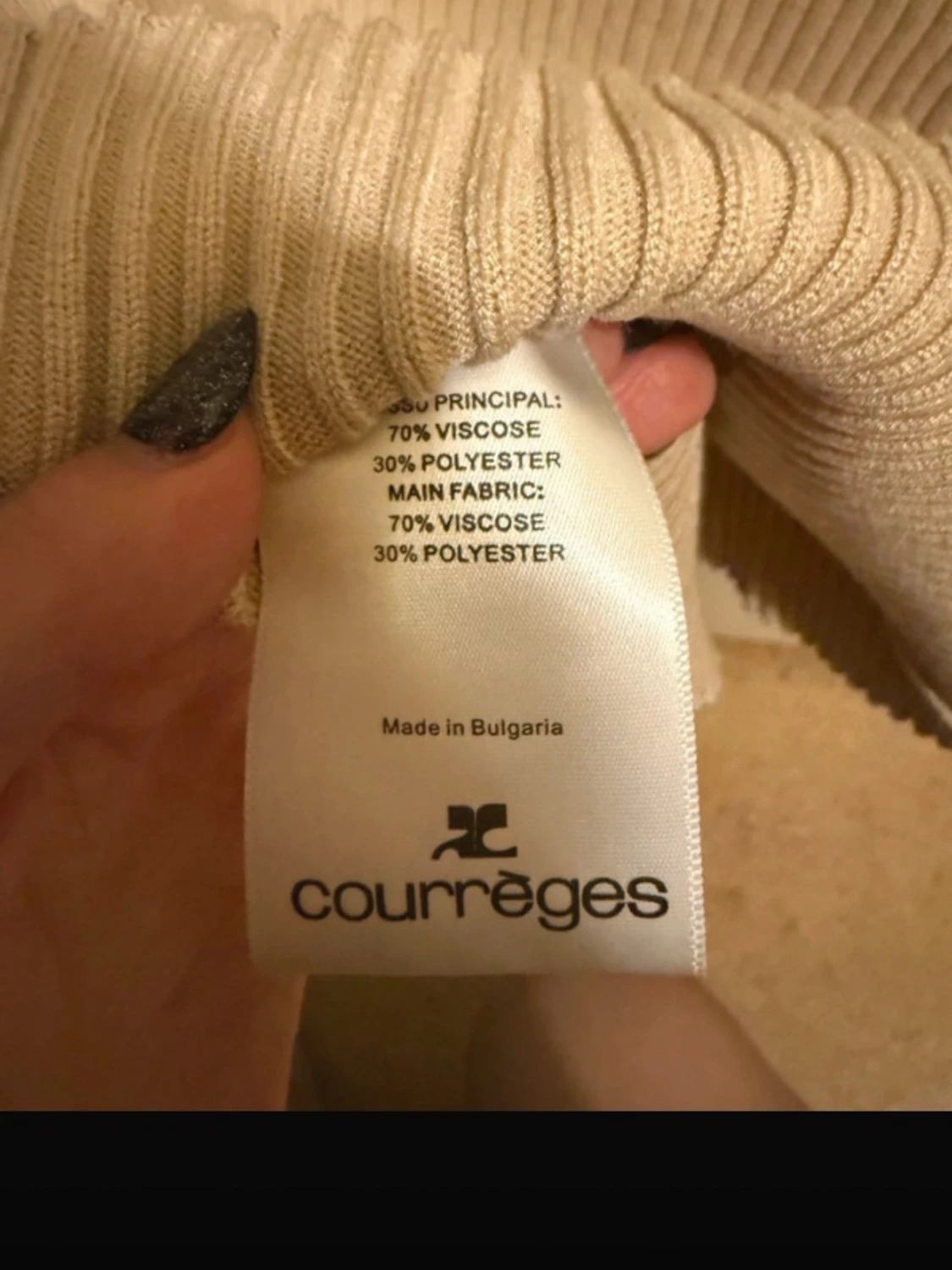 Beige ribbad linnetopp Courrèges - 2
