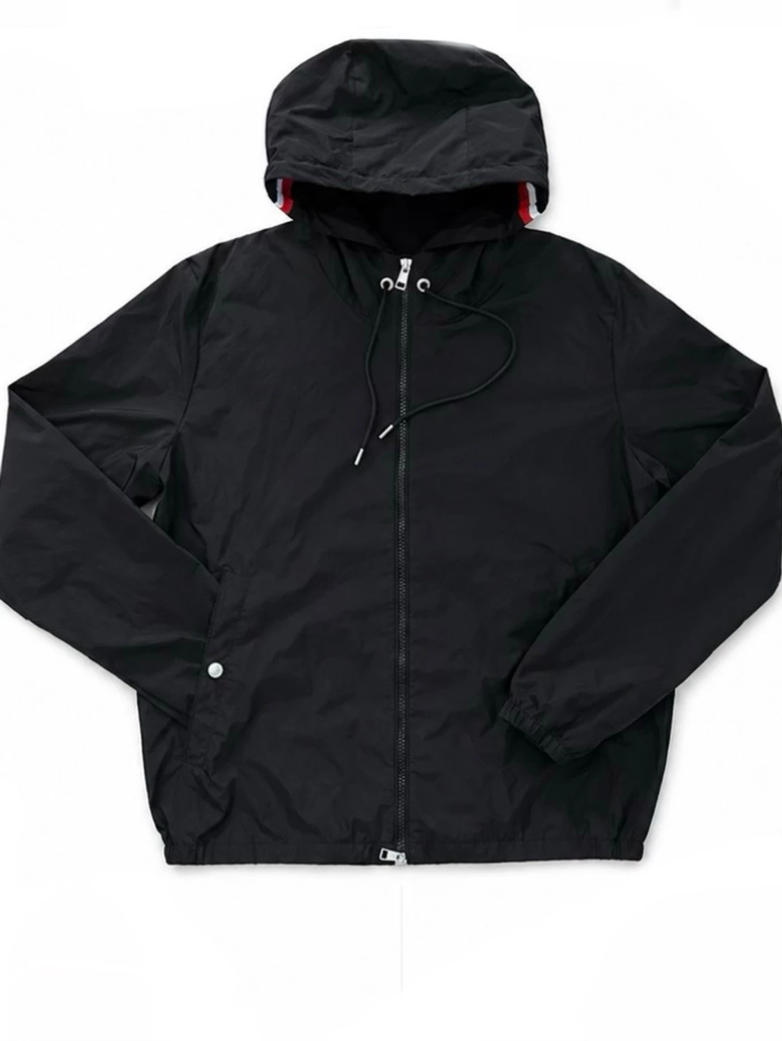 Svart Moncler vindjacka med huva