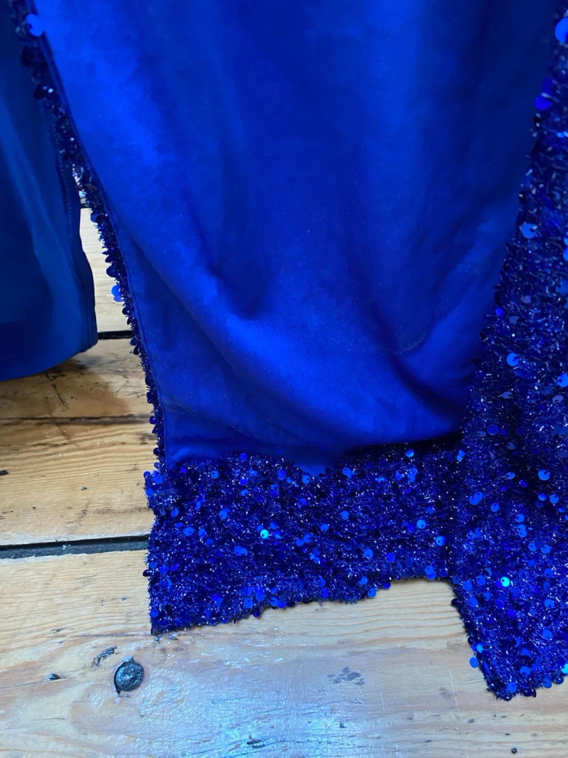 Blå glittrig bal/ fest långklänning med paljetter - 5