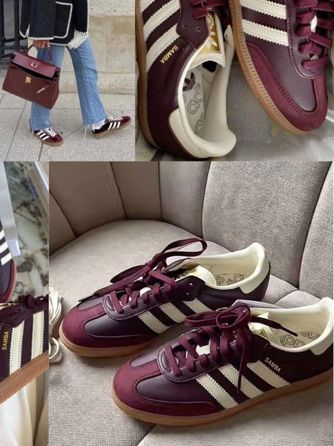 Adidas Samba vinröda sneakers - 3