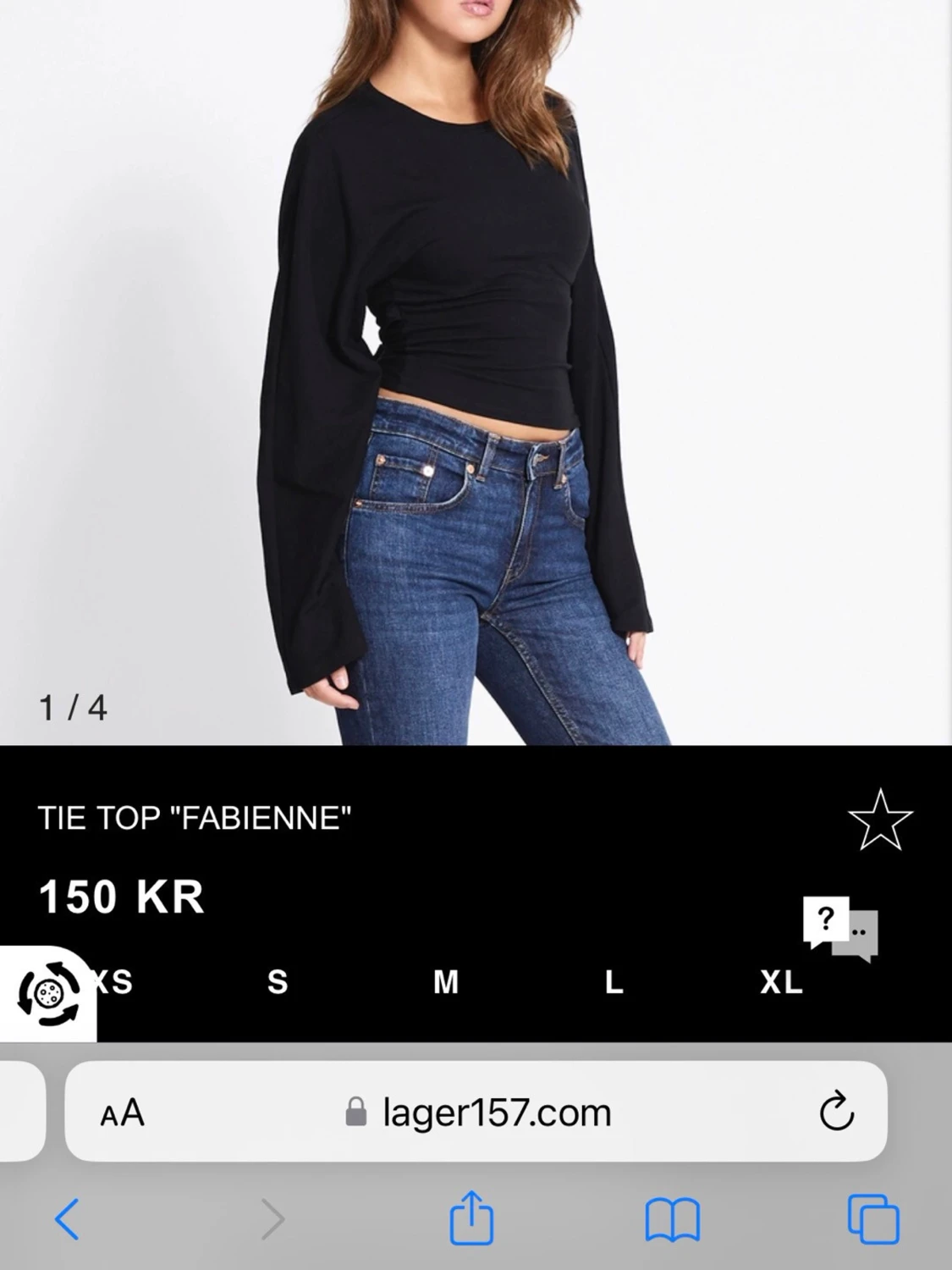 Svart croppad topp Lager 157