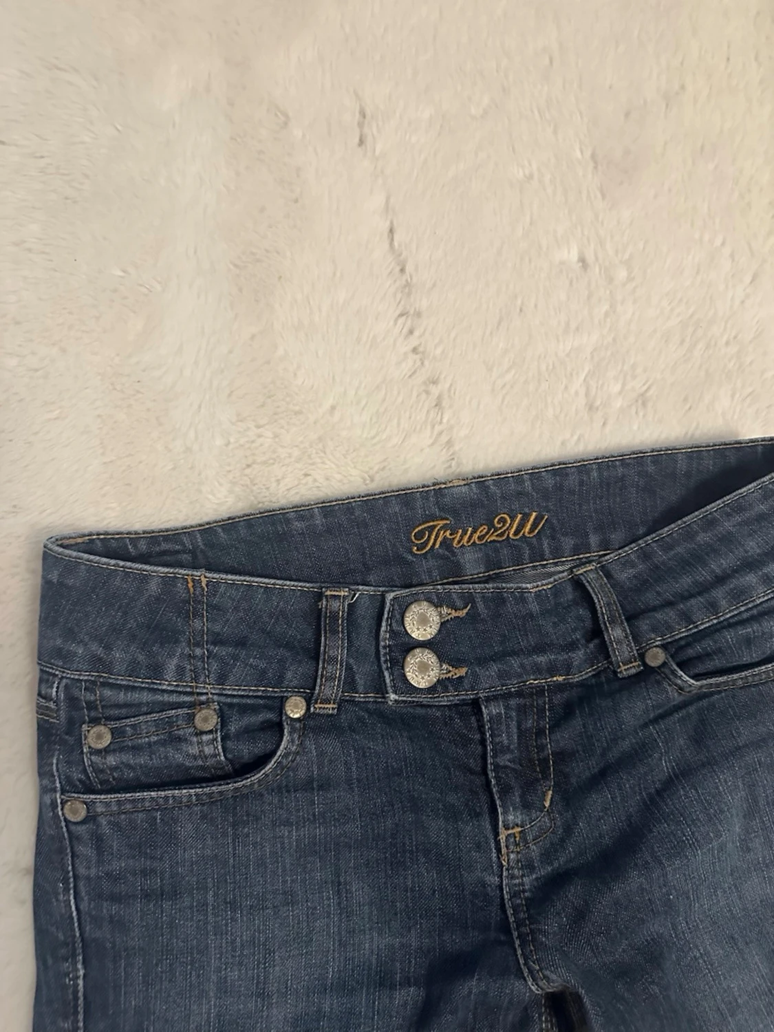 Mörkblå bootcut low waist jeans True2U - 1