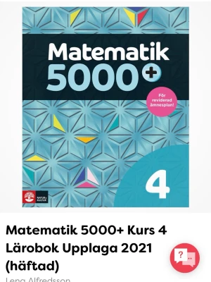Matte 4 bok - Säljer denna nya matematik 5000 kurs 4 boken 