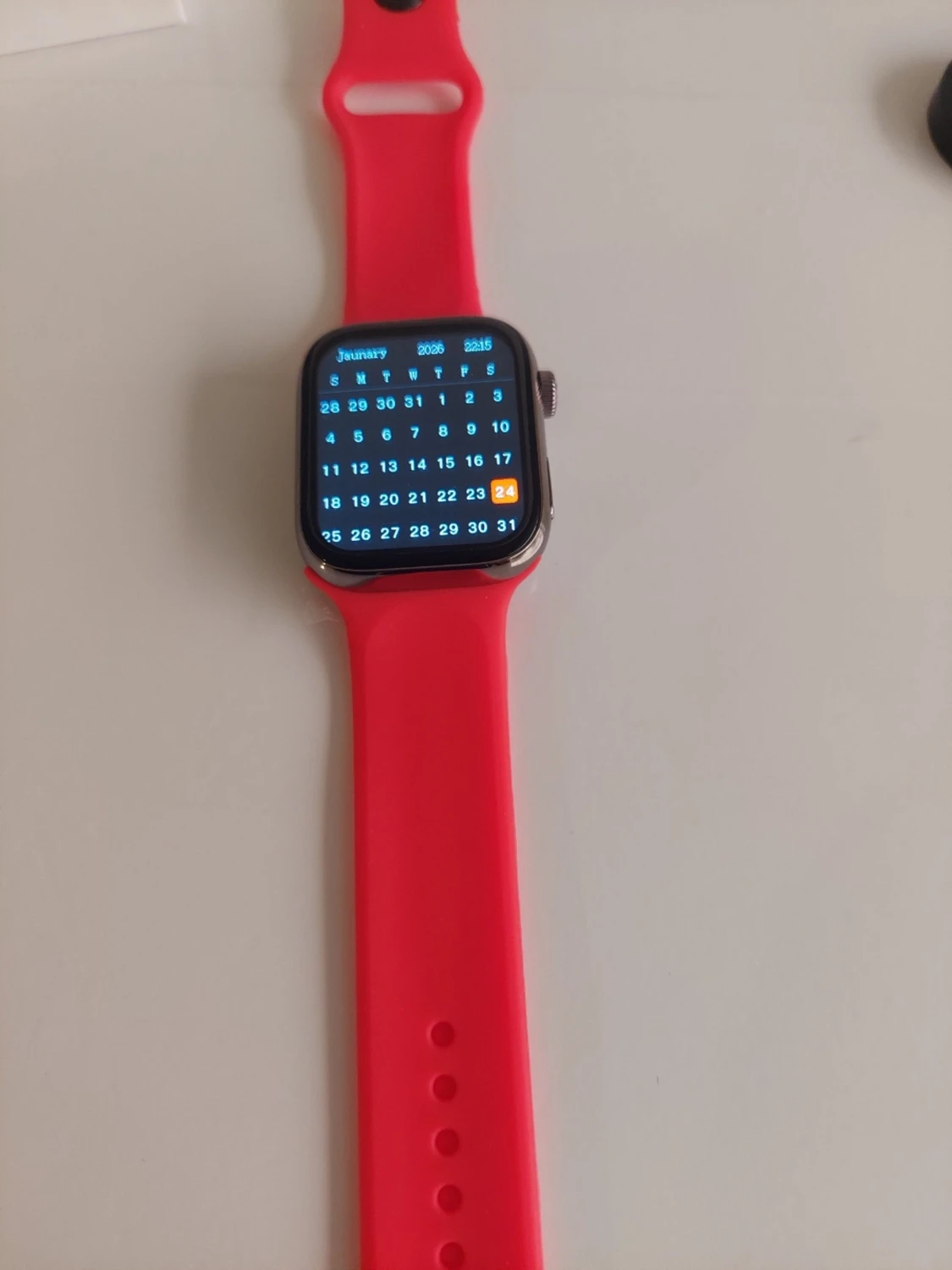 Smartklocka med rött silikonarmband - 1