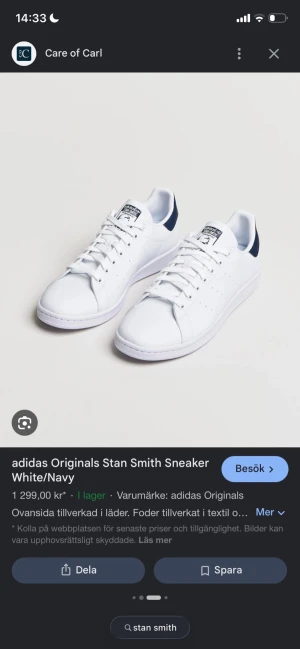 adidas Stan Smith vit/marin sneaker - Stan smith skor. I använt skick