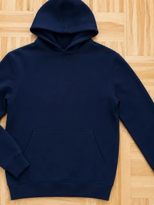Navy hoodie - Oanvänd Mörkblå enfärgad hoodie i köpt på Zalando i storlek Xs
