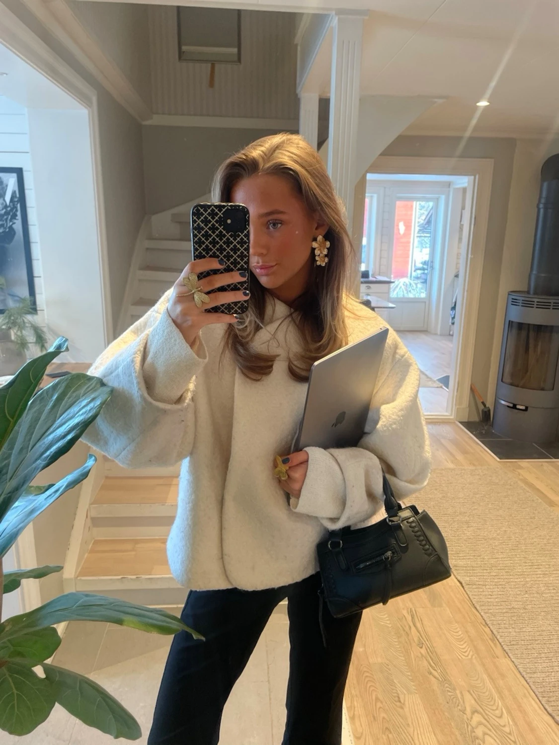 Vit kort ullkappa - 2