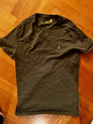 Mörkgrön t-shirt från Ralph Lauren - Snygg mörkgrön t-shirt från Ralph Lauren med klassisk rund hals och den ikoniska broderade loggan på bröstet. Tillverkad i mjuk bomull som känns skön mot huden. Perfekt till jeans eller shorts för en clean och enkel stil.