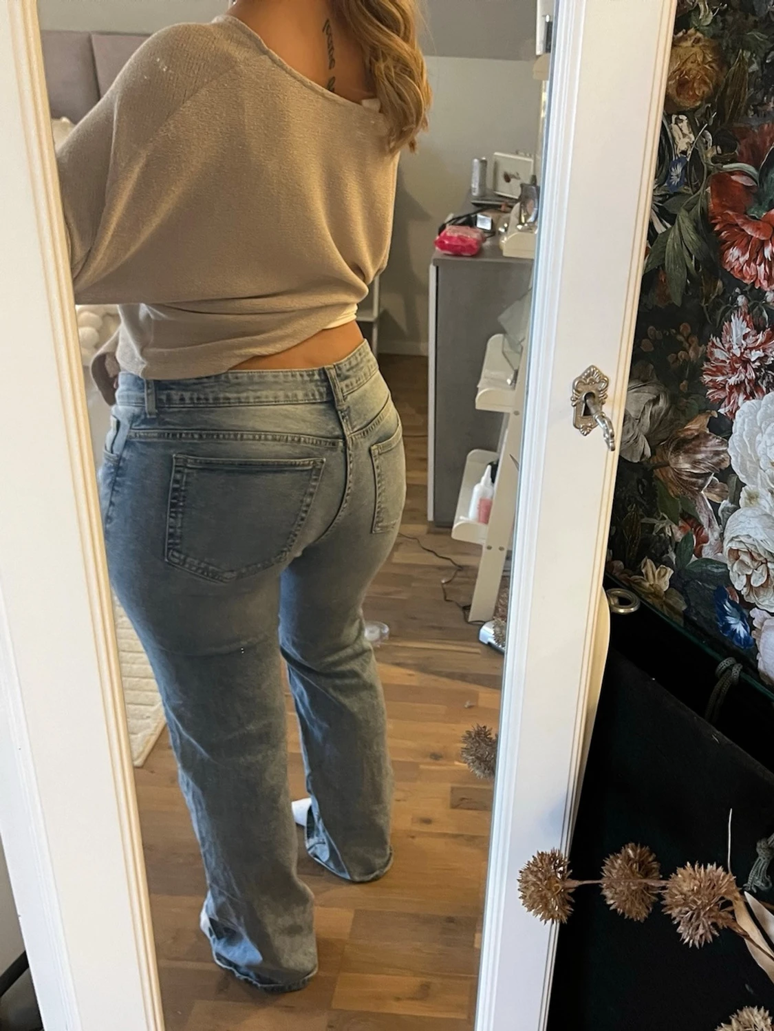 Ljusblå bootcut jeans - 1