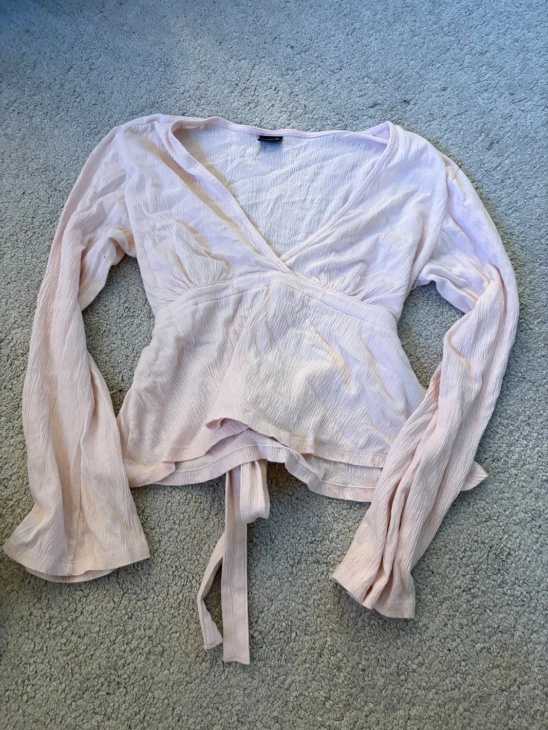 Ljusrosa omlottblus med knytband