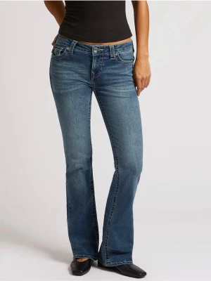 Blå bootcut jeans från True Religion - Svin snygga blåa jeans från true religion med en gul söm från true religion,super bra skick i storlek W26,nypris 1399💕