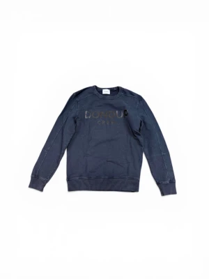 Mörkblå sweatshirt från Dondup - Mörkblå sweatshirt från Dondup med tryckt logga på bröstet. Klassisk rund halsringning och ribbade muddar vid ärmslut och nederkant. Perfekt för en avslappnad och stilren look.