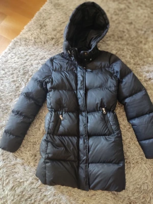Svart lång dunjacka från Gant - Säljer en svart lång dunjacka från Gant med huva och två dragkedjeförsedda fickor. Jackan har quiltad design och stängs med dragkedja framtill. Perfekt för kalla vinterdagar och riktigt snygg till alla outfits.