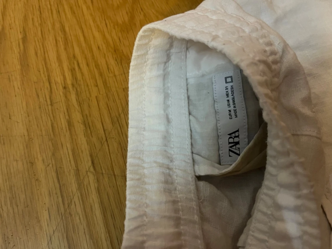 Vita linneshorts med dragsko - 2